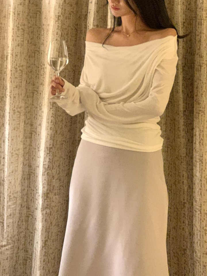 Afarrier - Korean Women Fashion - #momslook - Glory Drape Tee - 10