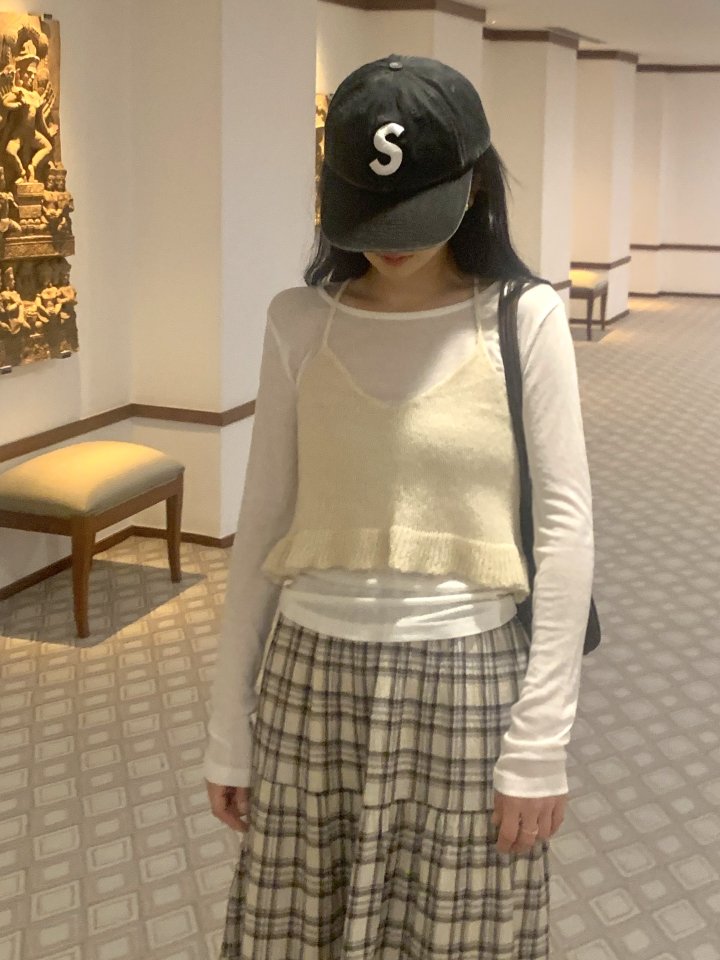 Afarrier - Korean Women Fashion - #momslook - Check Long Skirt - 9