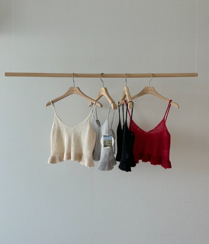 Afarrier - Korean Women Fashion - #momslook - Mohair Frill Bustier Knit - 2