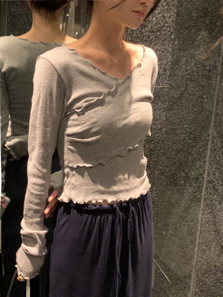 Afarrier - Korean Women Fashion - #momslook - Enough Wrap Tee - 3