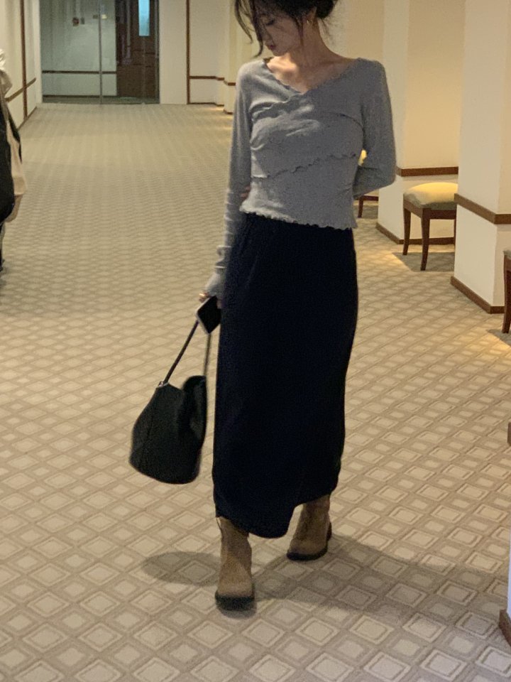 Afarrier - Korean Women Fashion - #momslook - Enough Wrap Tee - 5