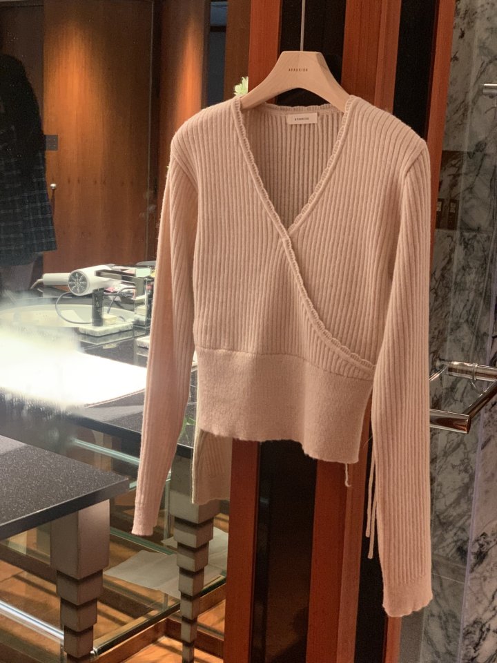Afarrier - Korean Women Fashion - #womensfashion - Wrap Ribboning Knit - 4