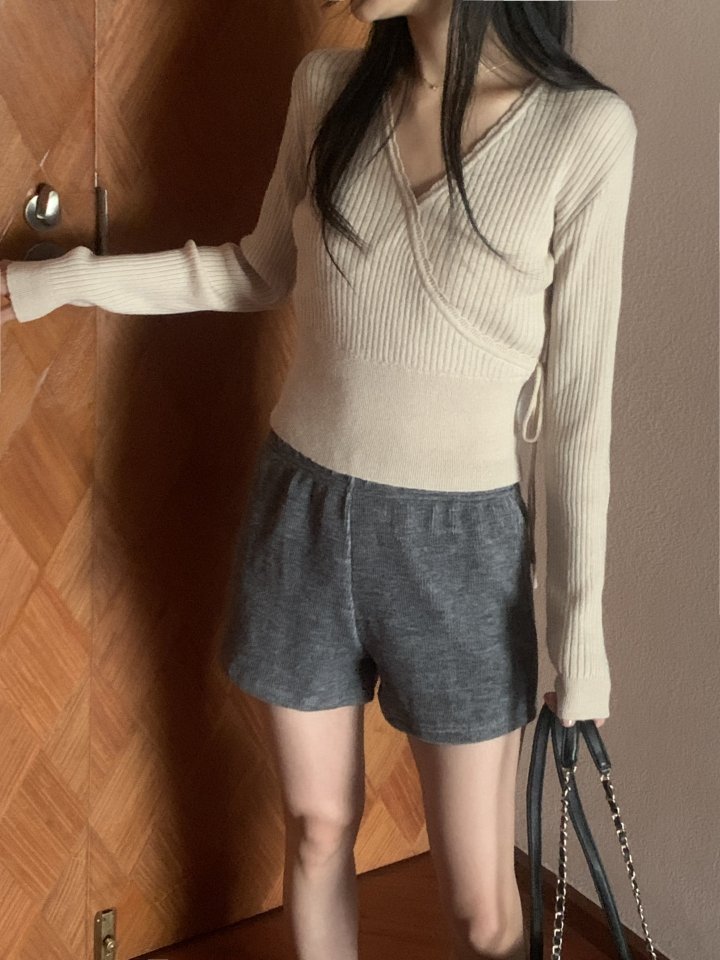 Afarrier - Korean Women Fashion - #momslook - Wrap Ribboning Knit - 5