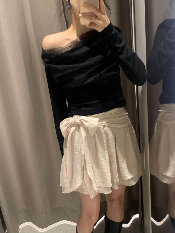Afarrier - Korean Women Fashion - #momslook - Belt Double Skirt - 10
