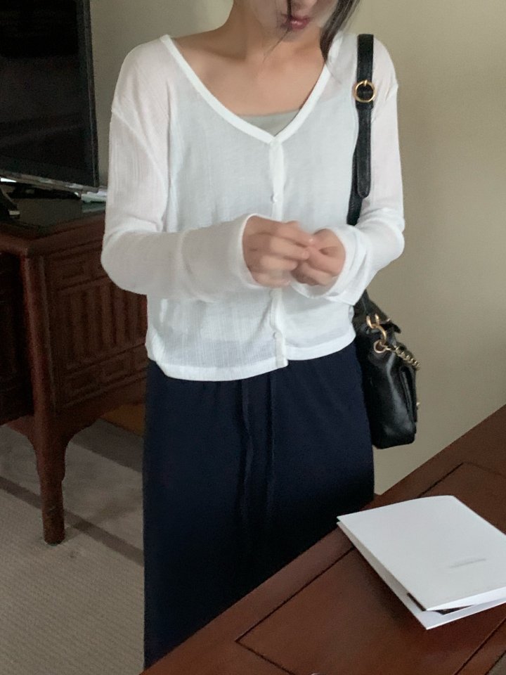 Afarrier - Korean Women Fashion - #momslook - V Cardigan - 11