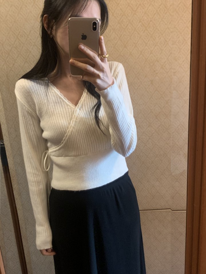 Afarrier - Korean Women Fashion - #romanticstyle - Wrap Ribboning Knit - 12