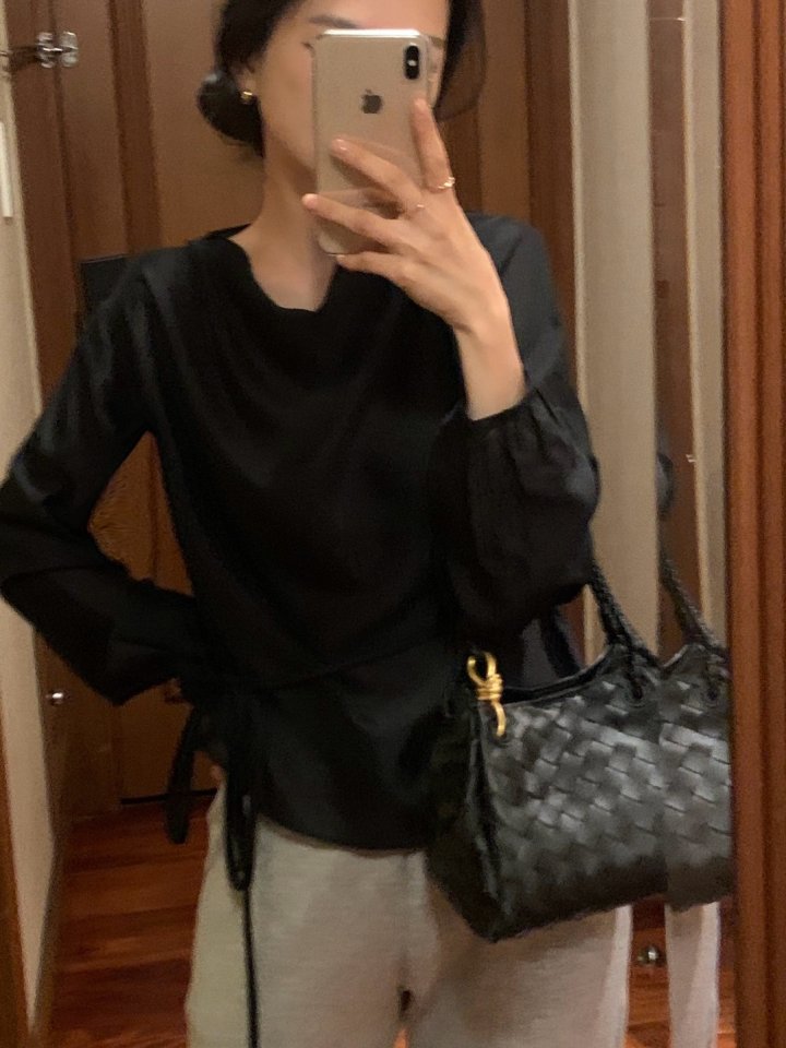 Afarrier - Korean Women Fashion - #thelittlethings - Silk Belt Blouse - 12