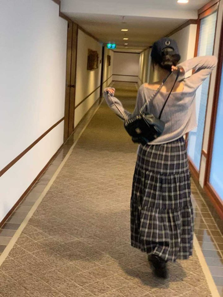 Afarrier - Korean Women Fashion - #vintageinspired - Check Long Skirt - 11