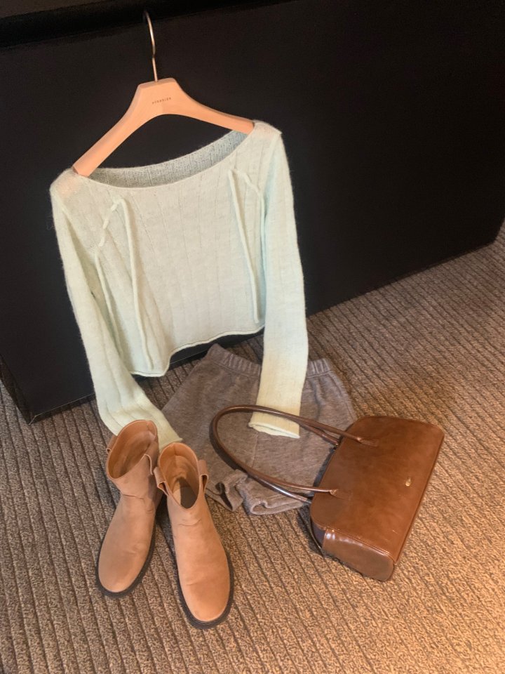Afarrier - Korean Women Fashion - #vintageinspired - Mohair Rolled Knit - 2