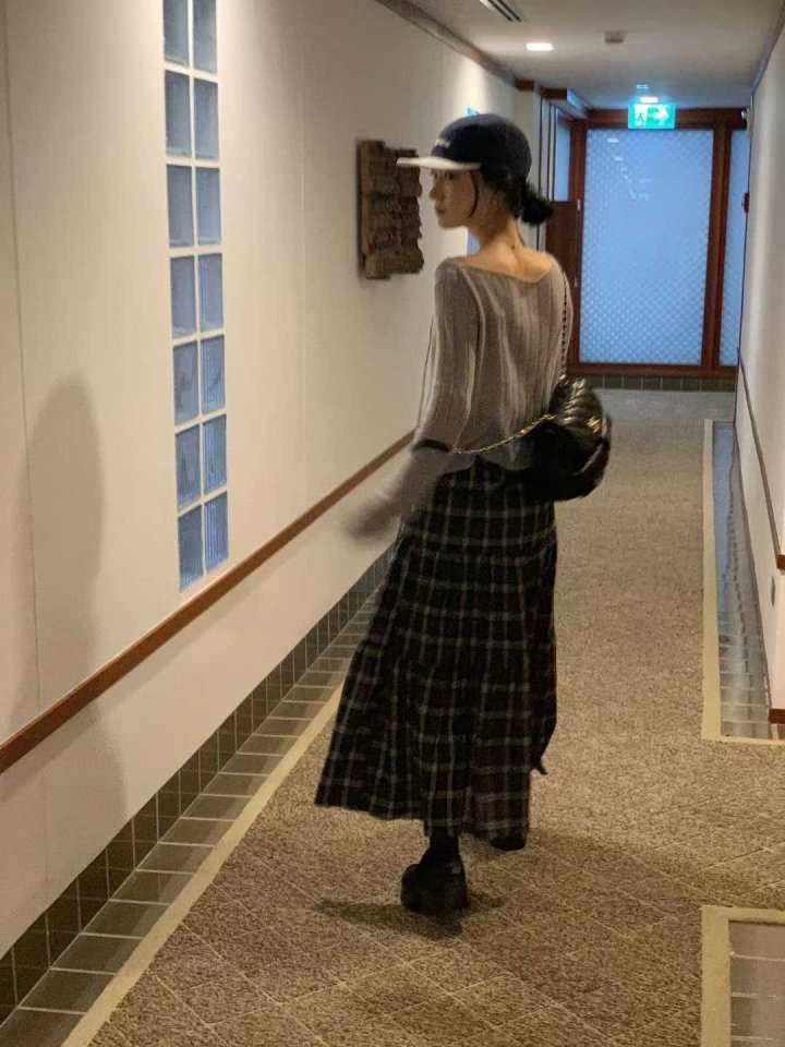 Afarrier - Korean Women Fashion - #vintagekidsstyle - Check Long Skirt - 12