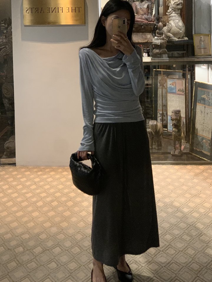 Afarrier - Korean Women Fashion - #womensfashion - Glory Drape Tee - 12