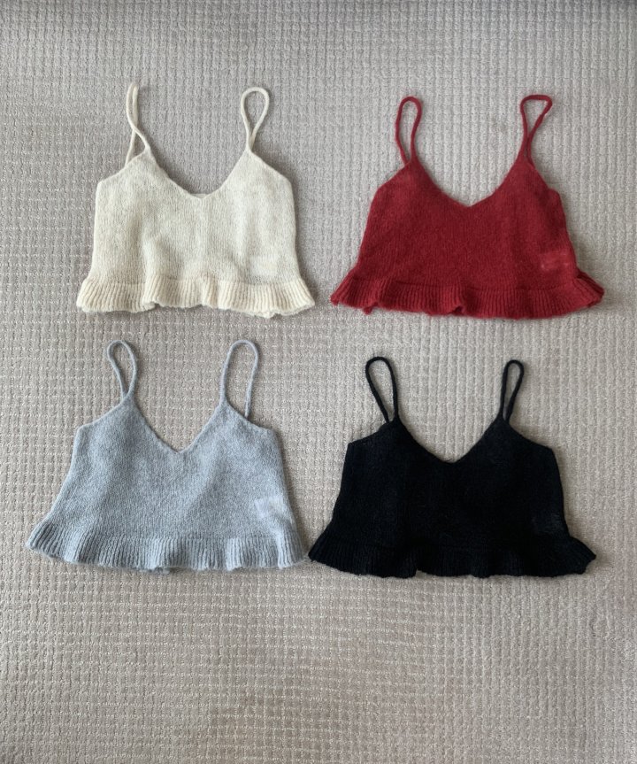 Afarrier - Korean Women Fashion - #womensfashion - Mohair Frill Bustier Knit