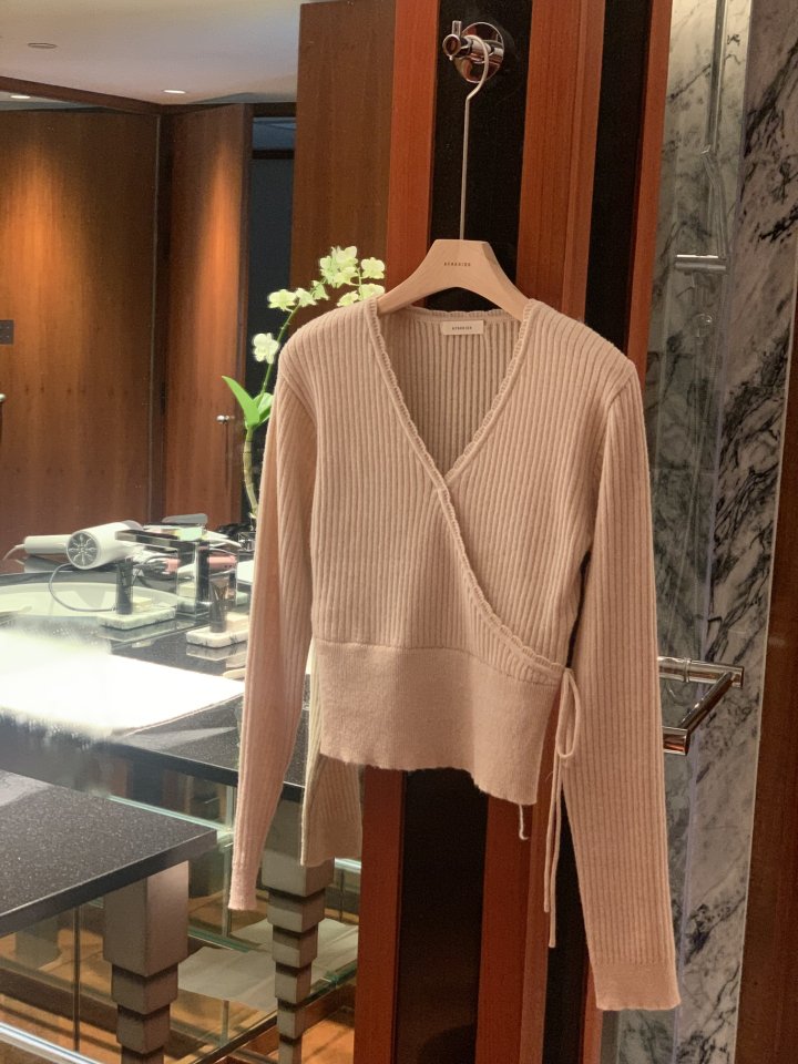 Afarrier - Korean Women Fashion - #womensfashion - Wrap Ribboning Knit - 3