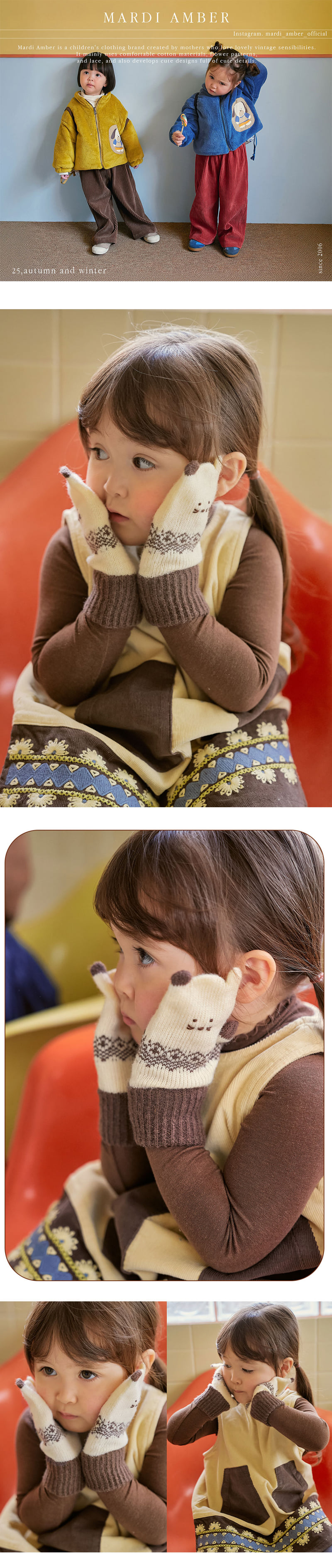 Amber - Korean Children Fashion - #fashionkids - Nero Knit Gloves - 2