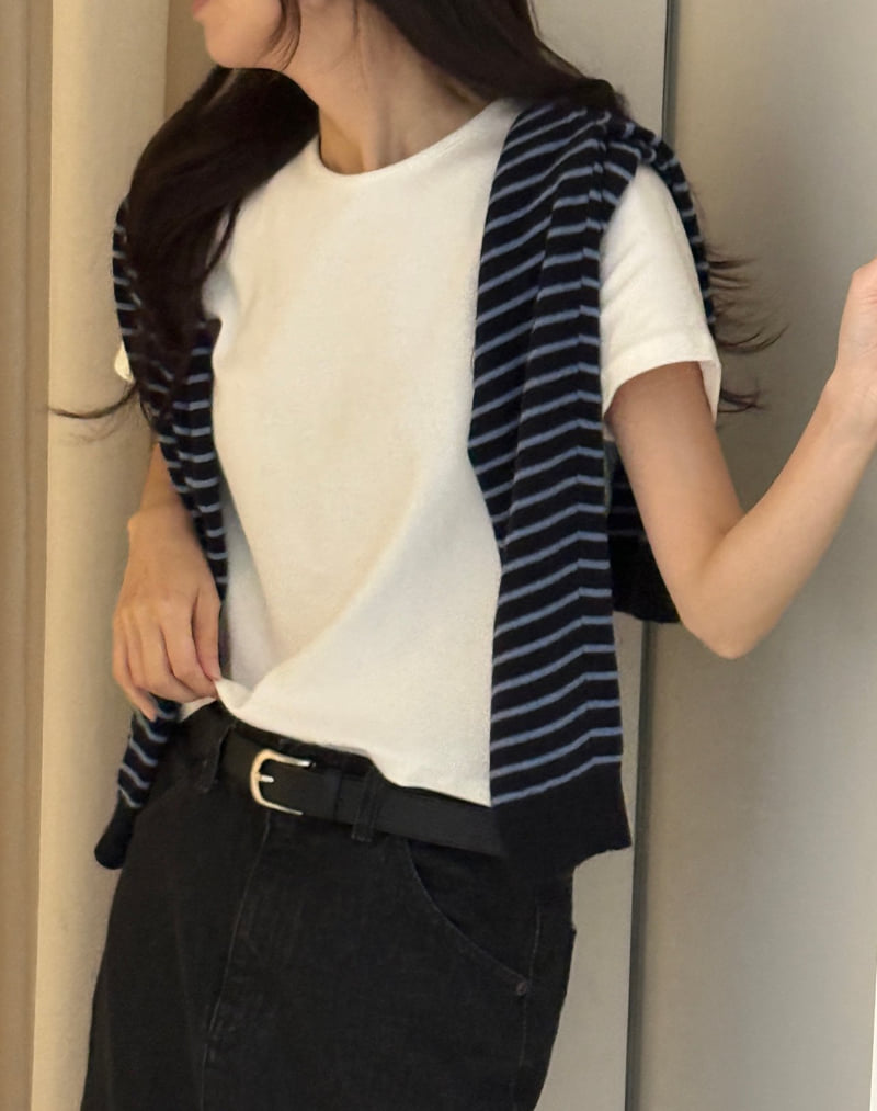 Amygrace - Korean Women Fashion - #momslook - Span Brushed Short Sleeve Tee - 6
