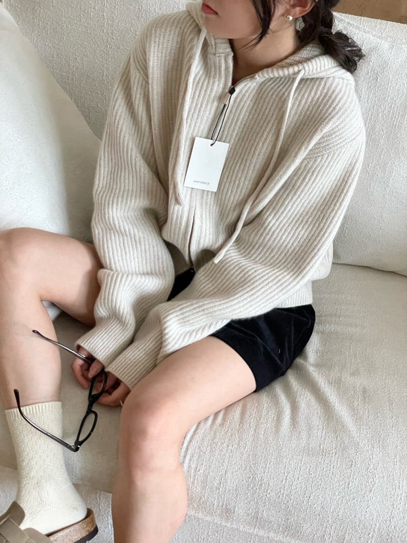 Amygrace - Korean Women Fashion - #momslook - Two-Way Hood Zip-up - 3