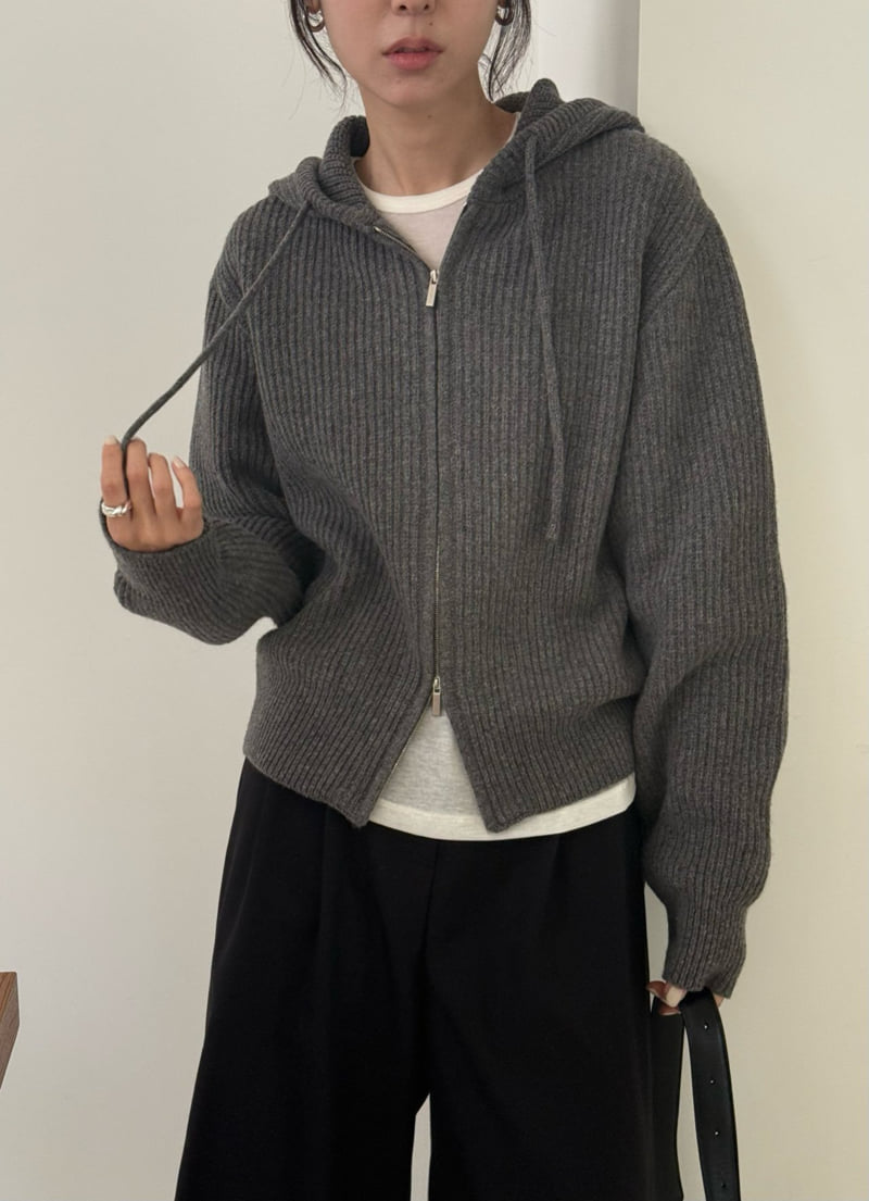 Amygrace - Korean Women Fashion - #momslook - Two-Way Hood Zip-up - 5
