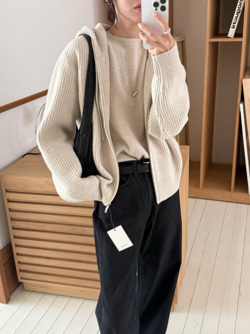 Amygrace - Korean Women Fashion - #momslook - Two-Way Hood Zip-up - 7