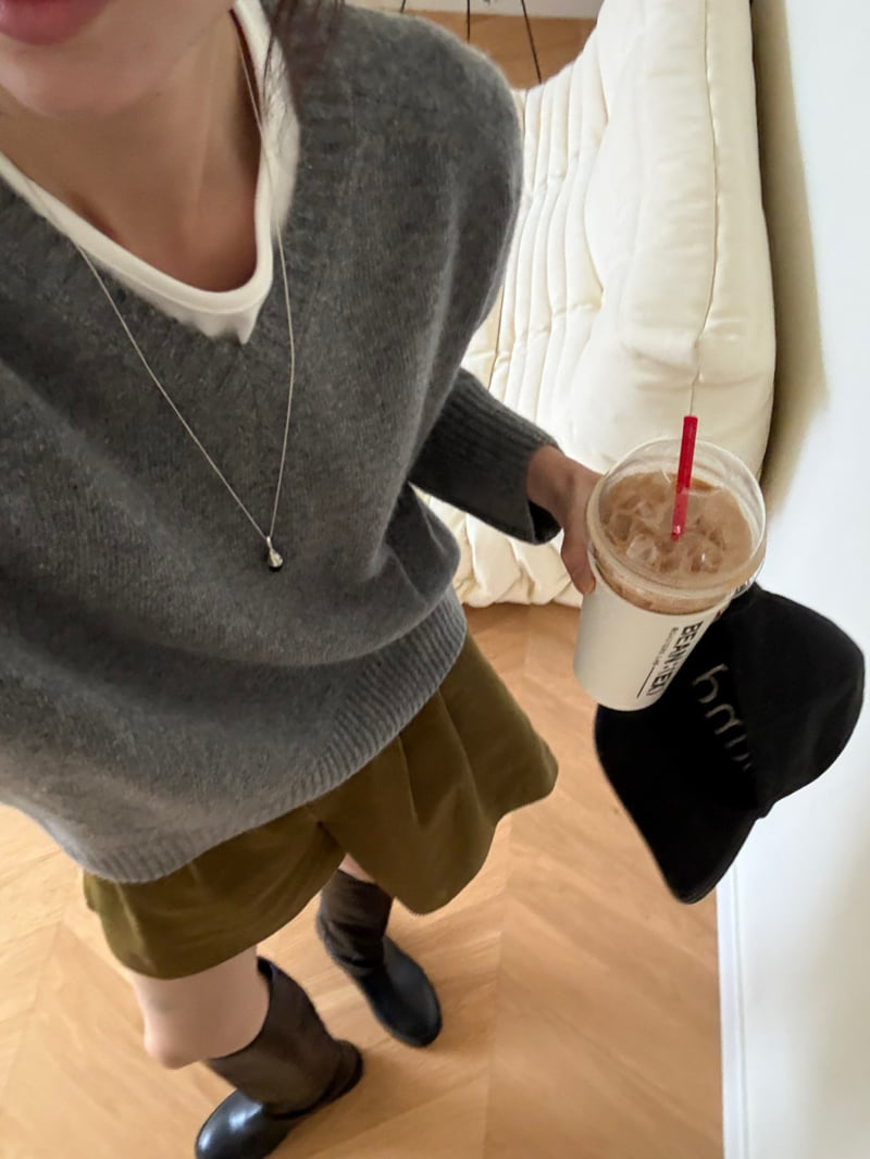 Amygrace - Korean Women Fashion - #momslook - Vera V Neck Knit - 7