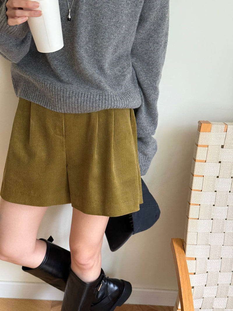 Amygrace - Korean Women Fashion - #momslook - Corduroy Shorts - 6