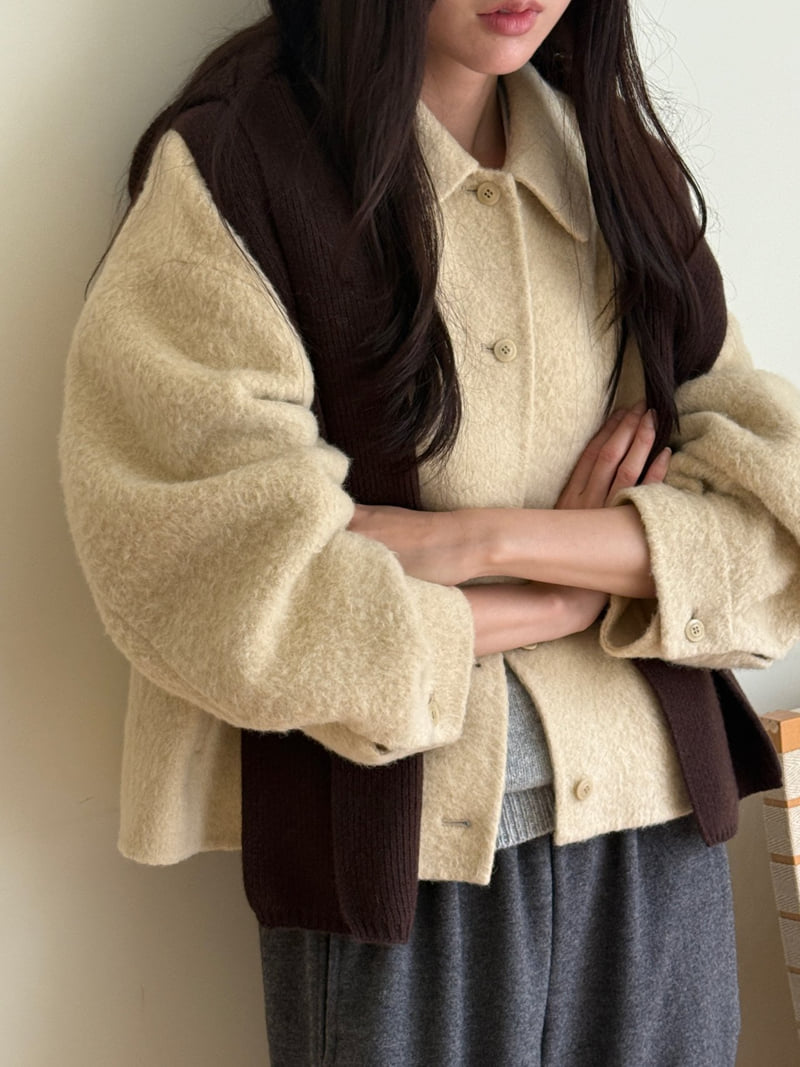 Amygrace - Korean Women Fashion - #momslook - Frha Alpaca Handmade Jacket - 3