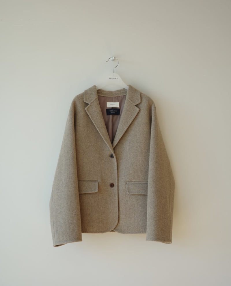 Amygrace - Korean Women Fashion - #momslook - Herringbone Wool Handmade Jacket - 10