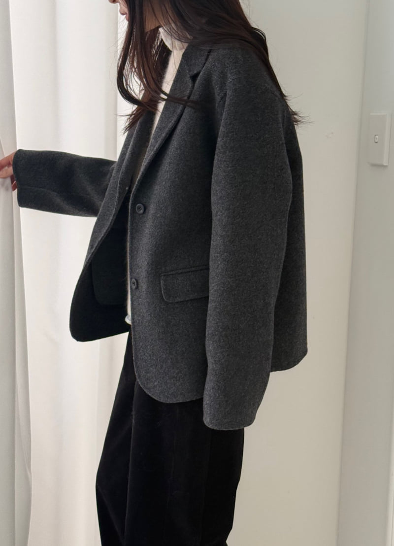 Amygrace - Korean Women Fashion - #restrostyle - Herringbone Wool Handmade Jacket