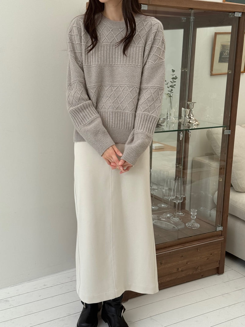 Amygrace - Korean Women Fashion - #romanticstyle - Partial Wool Skirt - 3