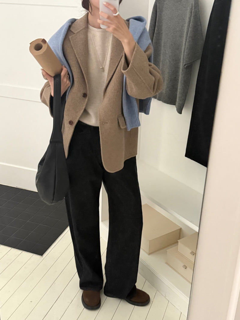 Amygrace - Korean Women Fashion - #thelittlethings - Herringbone Wool Handmade Jacket - 5