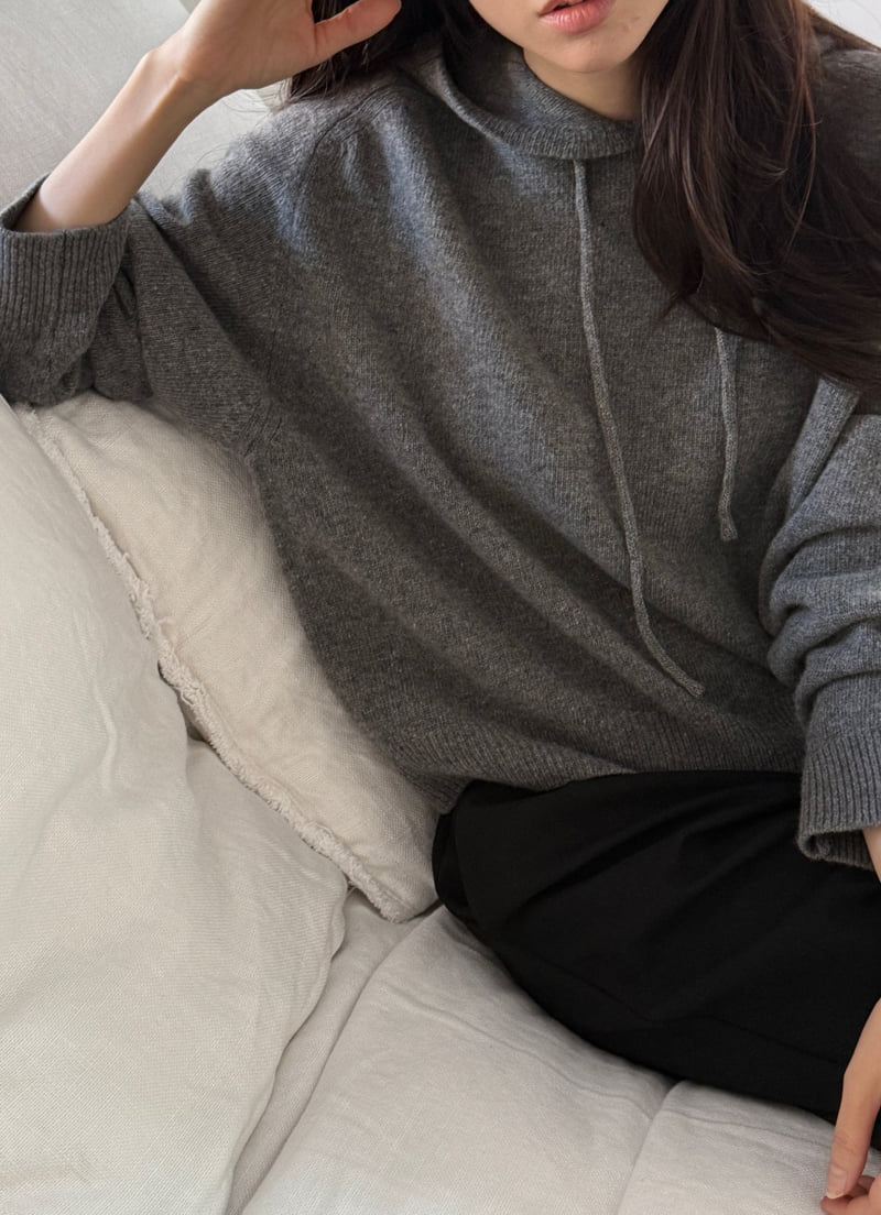 Amygrace - Korean Women Fashion - #vintageinspired - Butner Hooded Knit - 7