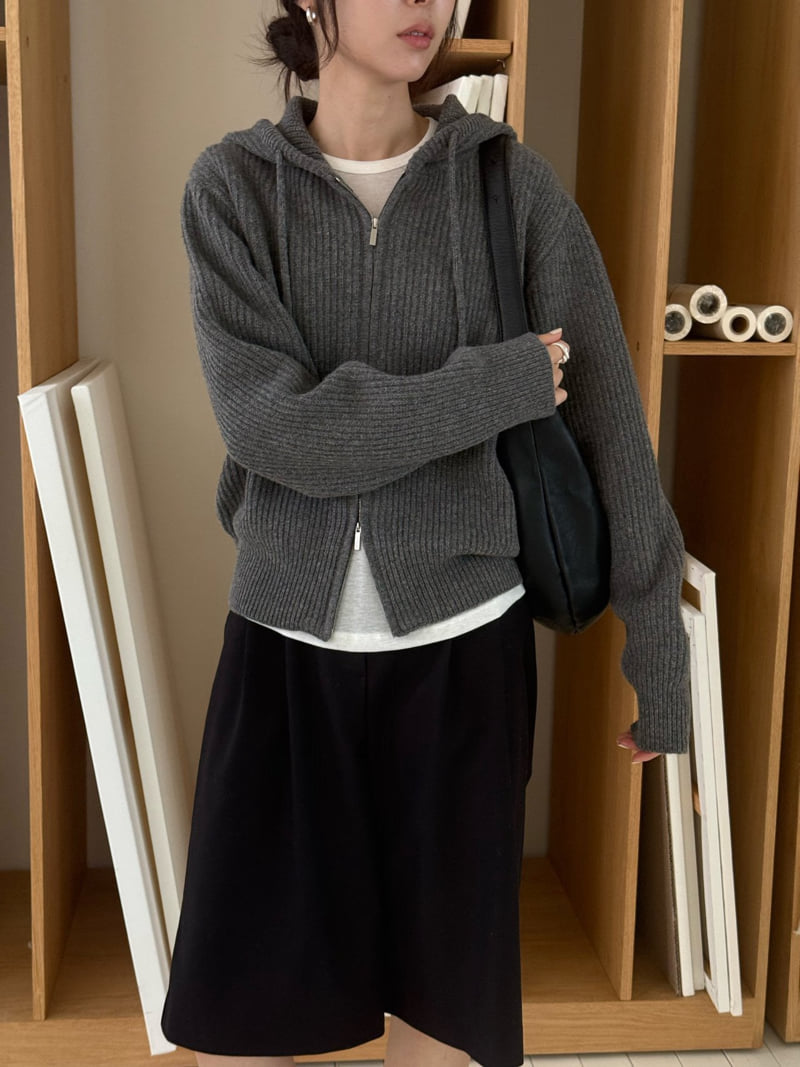 Amygrace - Korean Women Fashion - #womensfashion - Two-Way Hood Zip-up - 10