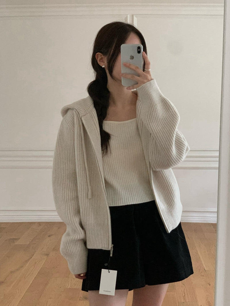 Amygrace - Korean Women Fashion - #womensfashion - Two-Way Hood Zip-up - 2