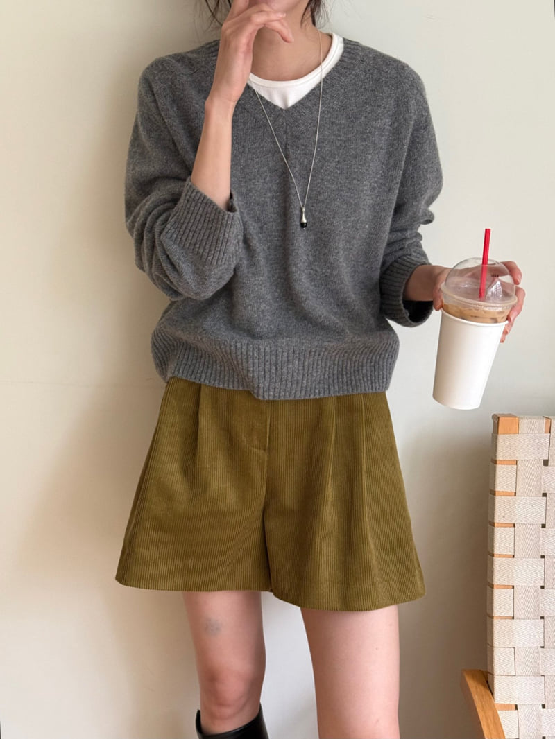Amygrace - Korean Women Fashion - #womensfashion - Corduroy Shorts - 5