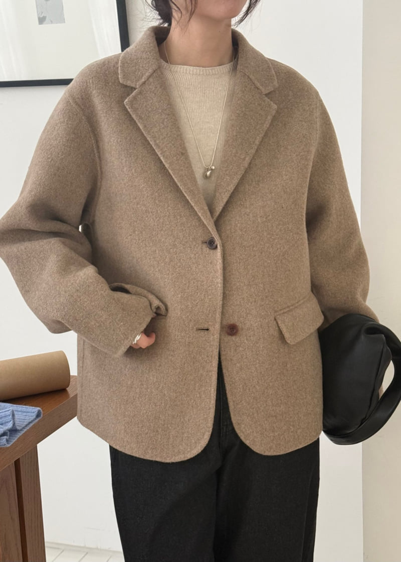 Amygrace - Korean Women Fashion - #womensfashion - Herringbone Wool Handmade Jacket - 7