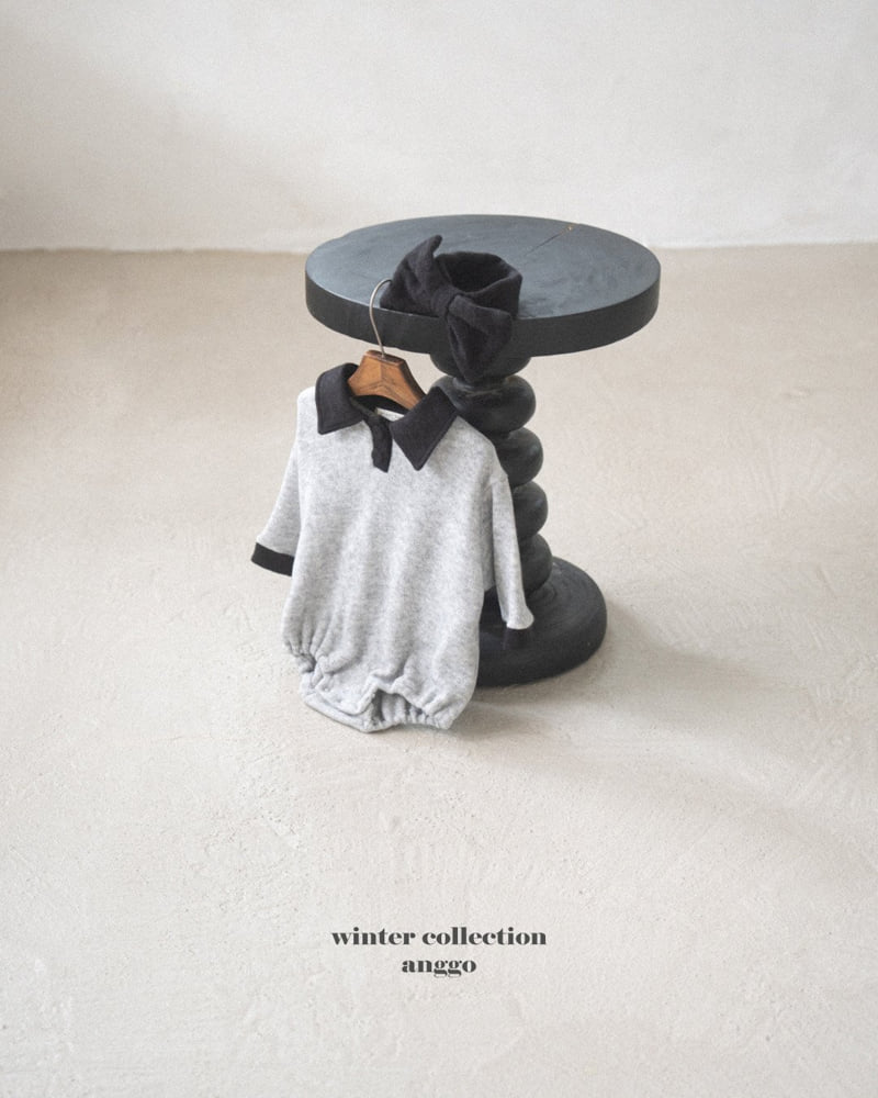 Anggo - Korean Baby Fashion - #babyfashion - (bebe) Choco Chip Collar Romper - 4