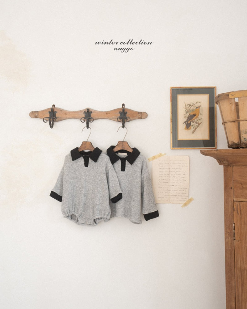 Anggo - Korean Baby Fashion - #babylifestyle - (bebe) Choco Chip Collar Romper - 6