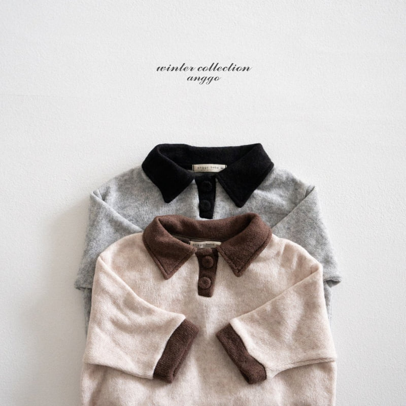 Anggo - Korean Baby Fashion - #babyoutfit - (bebe) Choco Chip Collar Romper - 9
