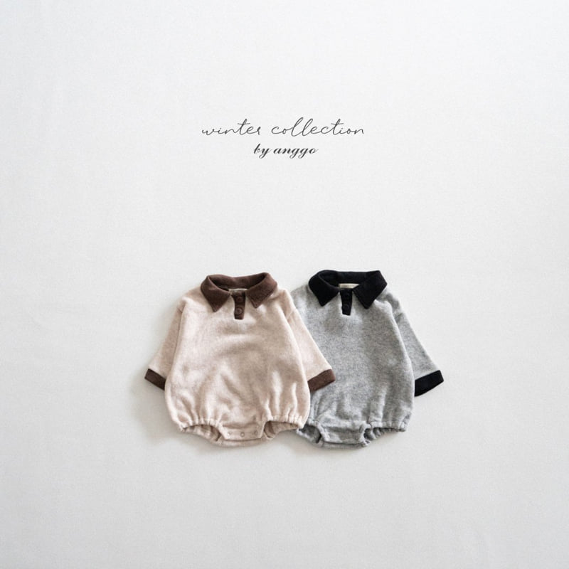 Anggo - Korean Baby Fashion - #babywear - (bebe) Choco Chip Collar Romper - 11