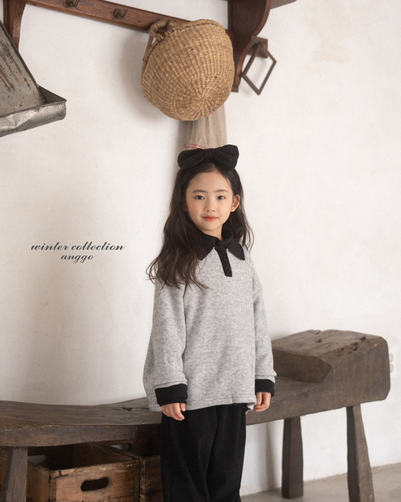 Anggo - Korean Children Fashion - #childofig - Choco Chip Collar Tee - 7