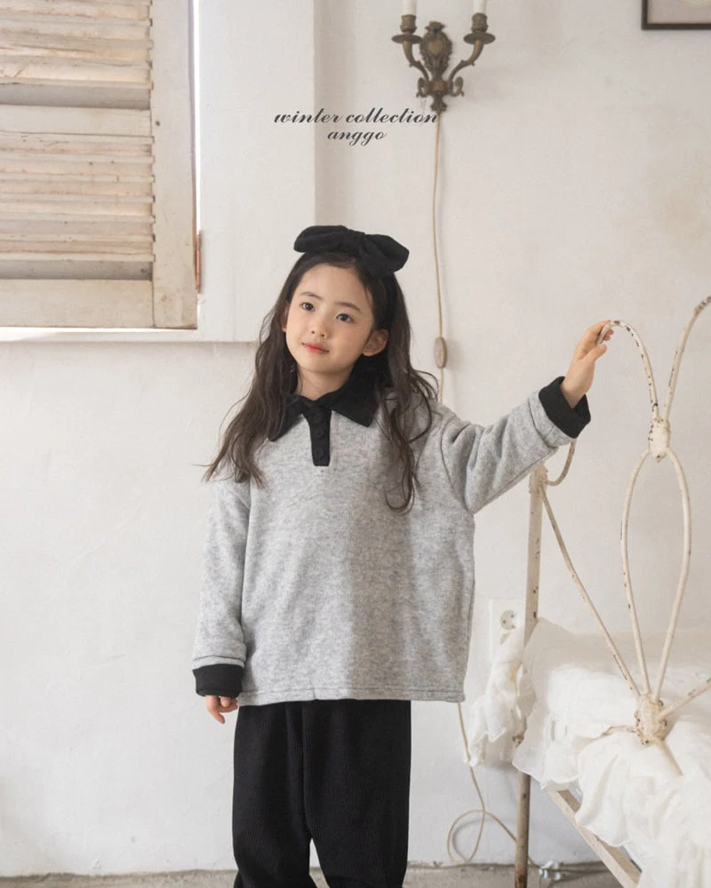 Anggo - Korean Children Fashion - #designkidswear - Choco Chip Collar Tee - 9
