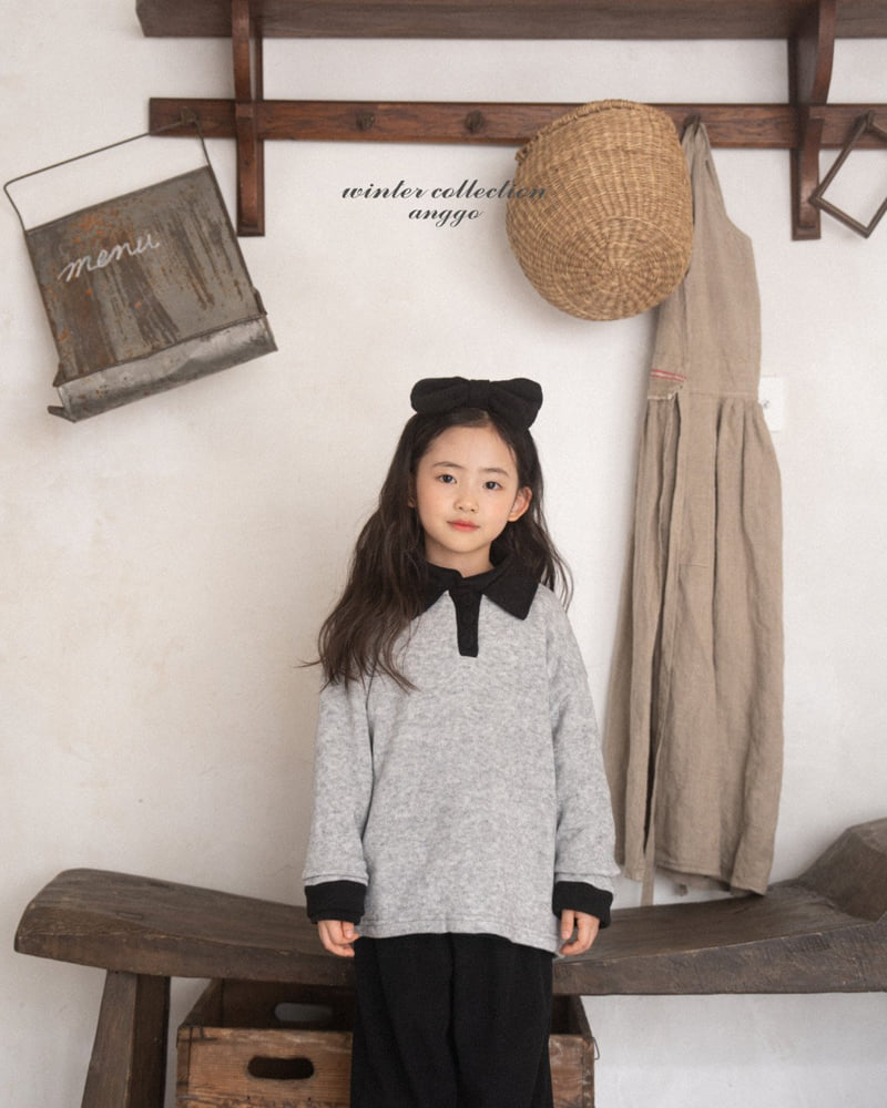 Anggo - Korean Children Fashion - #stylishchildhood - Choco Chip Collar Tee - 6