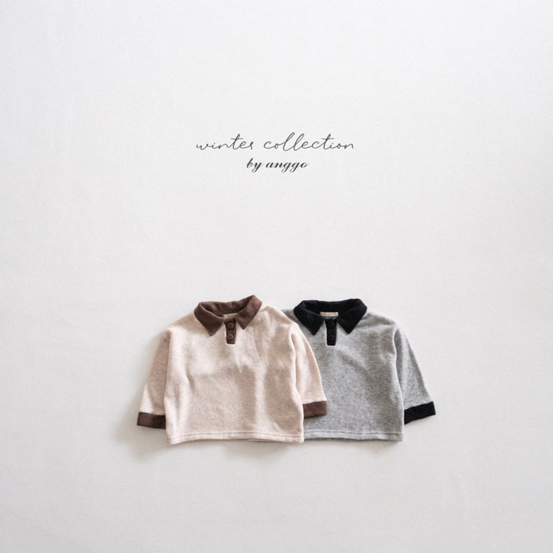 Anggo - Korean Children Fashion - #toddlerclothing - Choco Chip Collar Tee - 5