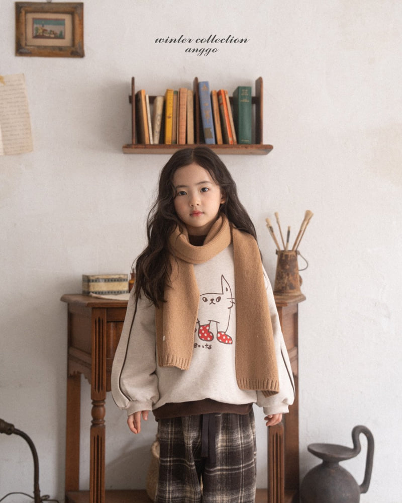 Anggo - Korean Children Fashion - #toddlerclothing - Angco Knit Scarf - 8