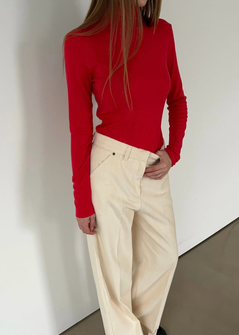 Another Avenue - Korean Women Fashion - #thatsdarling - Raw-Edge Turtleneck Tee - 5