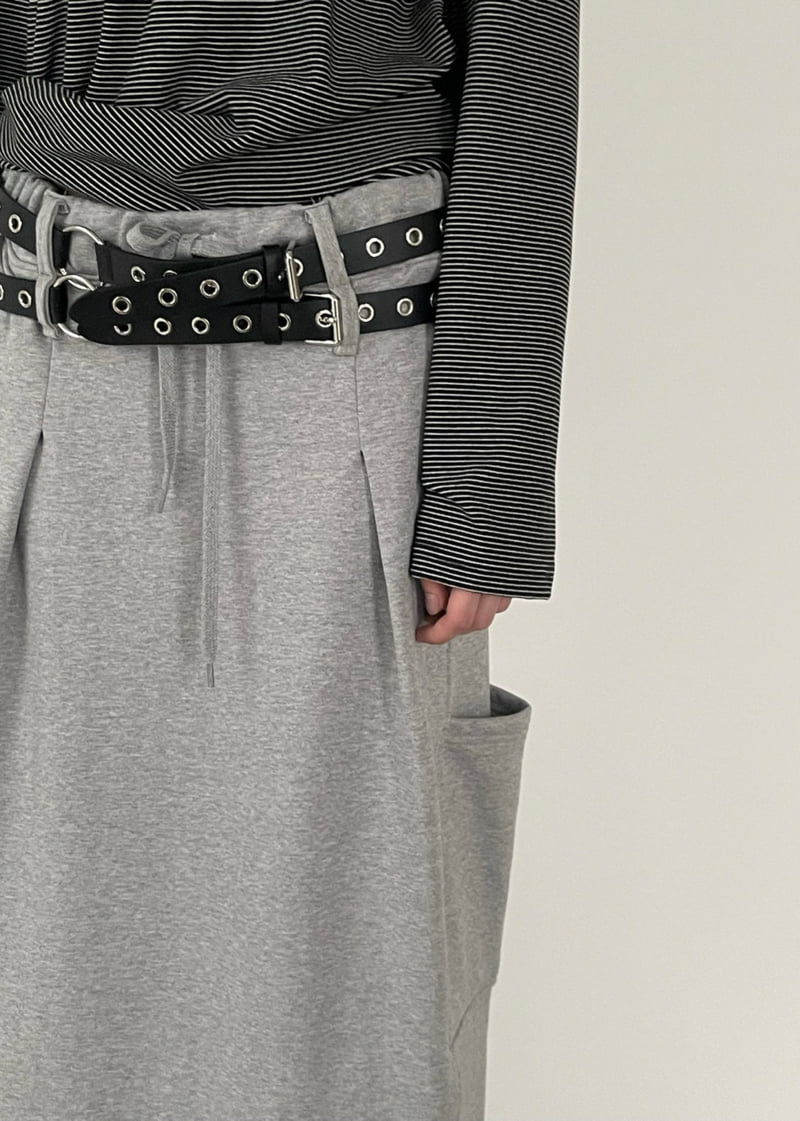 Another Avenue - Korean Women Fashion - #vintageinspired - Two-Belt Pocket Skirt - 5