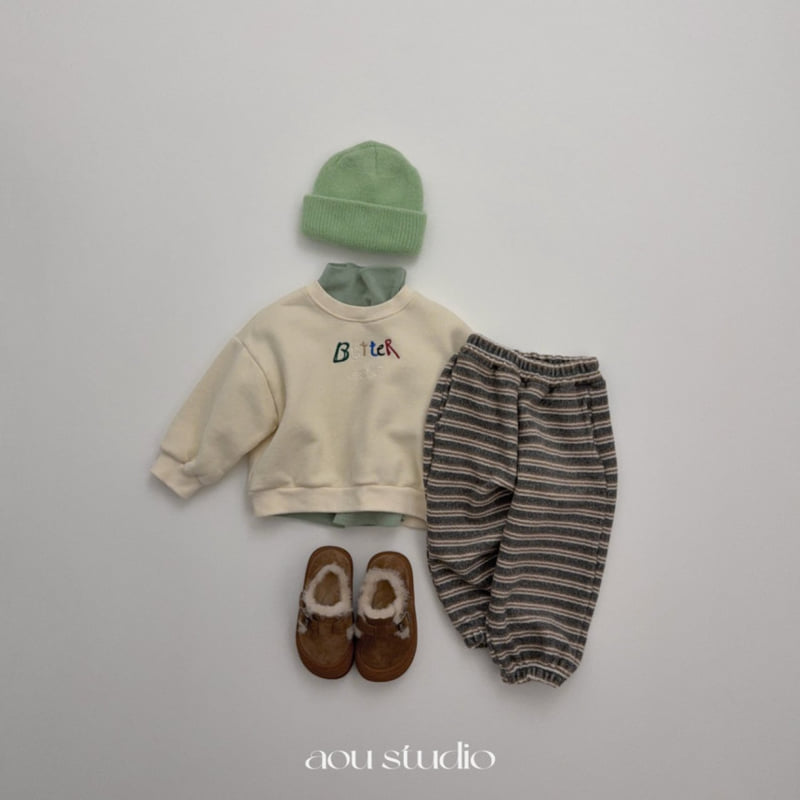 Aou Studio - Korean Baby Fashion - #babyboutique - Cookie Striped Jogger Pants - 8