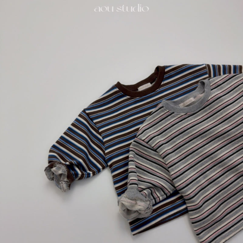 Aou Studio - Korean Baby Fashion - #babyclothing - Kuru Striped Tee - 11