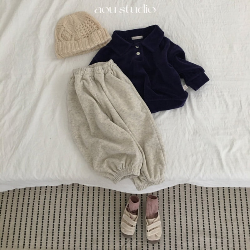 Aou Studio - Korean Baby Fashion - #babyclothing - Cream Jogger Pants - 8