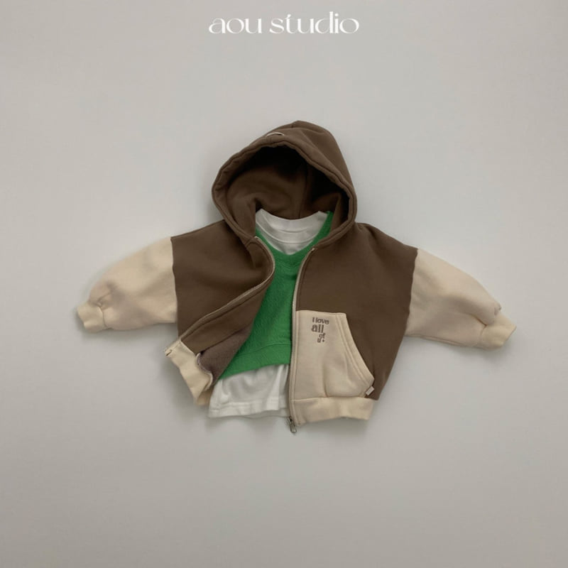 Aou Studio - Korean Baby Fashion - #babyfashion - Melo Brushed Hoodie Zip-Up - 11