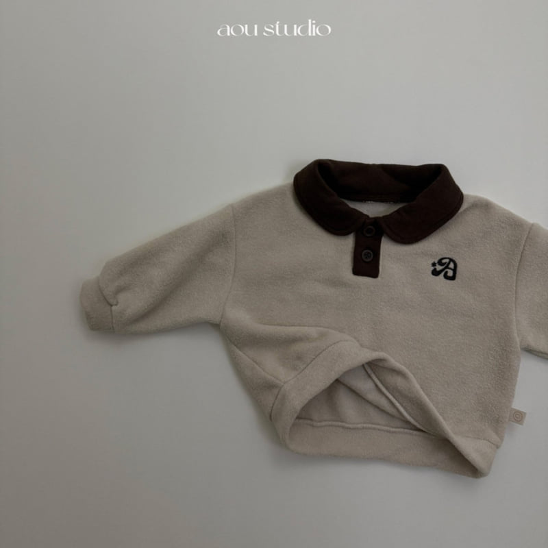Aou Studio - Korean Baby Fashion - #babygirlfashion - Kawa Collar Sweatshirt - 3